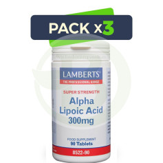 Pack 3x Acide Alpha-Lipoïque 300mg 90 Comprimés Lamberts