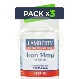 Pack 3x Hierro 14Mg. Lamberts