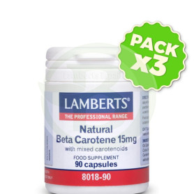 Pack 3x Beta Caroteno Natural 15Mg. Lamberts