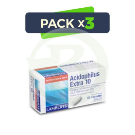 Pack 3x Acidophilus Extra 10 60 Cápsulas Lamberts