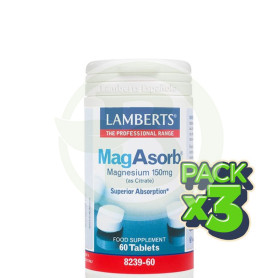 Pack 3x MagAbsorb 60 Tabletas Lamberts