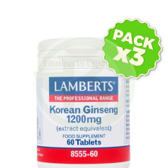 Pack 3x Ginseng coréen 60 comprimés Lamberts