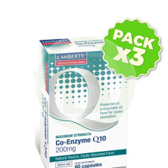 Pack 3x COENZYME Q10 200 MG 60 CAPSULES LAMBERTS