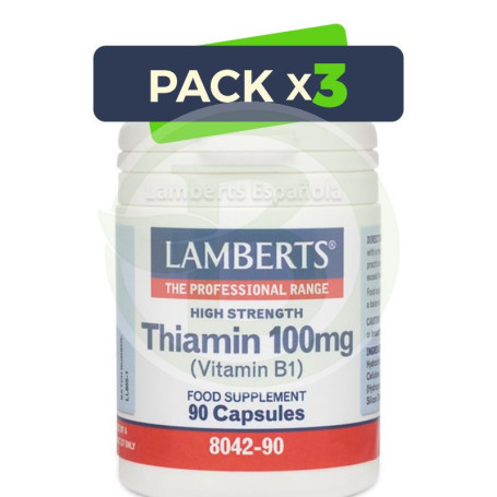 Pack 3x Vitamina B1 (Tiamina) Lamberts
