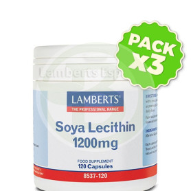 Pack 3x Lecitina de Soja 1200Mg. Lamberts