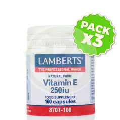 Pack 3x Vitamina E Natural 250UI Lamberts