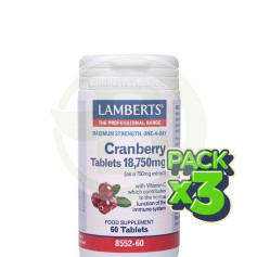 Pack 3x Cranberry 18.750Mg. 60 Tabletas Lamberts