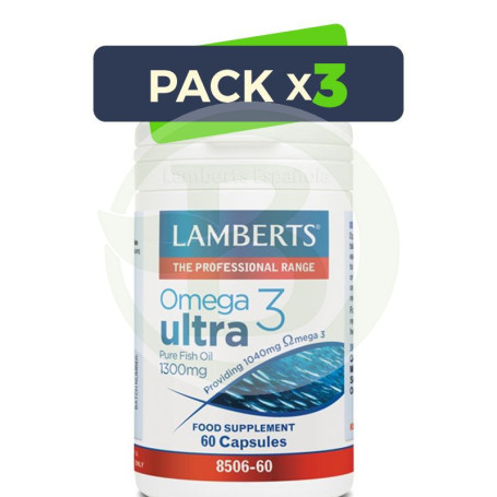 Pack 3x Omega 3 Ultra 60 Cápsulas Lamberts