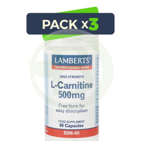 Pack 3x L-Carnitina 500Mg. 60 Cápsulas Lamberts