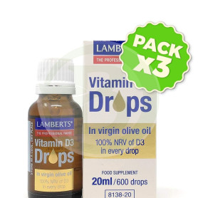 Pack 3x Vitamina D3 20Ml. Lamberts