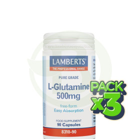 Pack 3x L-Glutamina 90 Cápsulas Lamberts