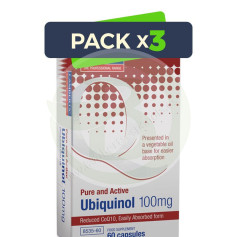 Pack 3x Ubiquinol 100mg. 60 capsules Lamberts