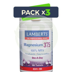 Pack 3x Magnésium 375 180 Comprimés Lamberts