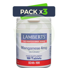 Pack de 3 comprimés de manganèse 100 Lamberts