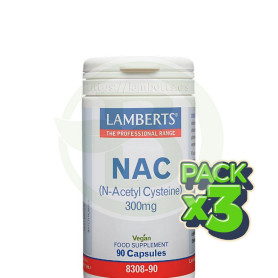 Pack 3x Nac (N-Acetil Cisteína) 300Mg 90 Cápsulas Lamberts