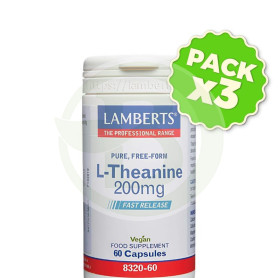 Pack 3x L-Teanina 200 Mg 60 Cápsulas Lamberts