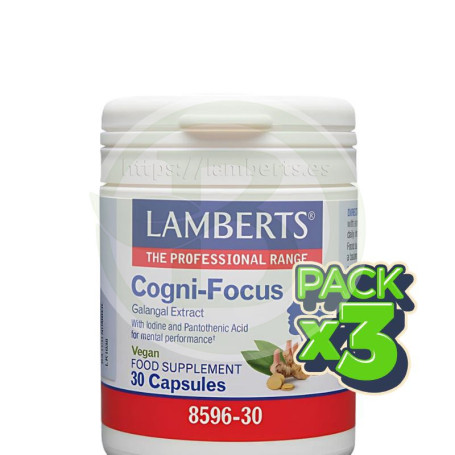 Pack 3x Cogni-Focus 30 Cápsulas Lamberts