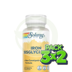 Pack 3x2 Bisglycinate de Fer 60 Comprimés Solaray