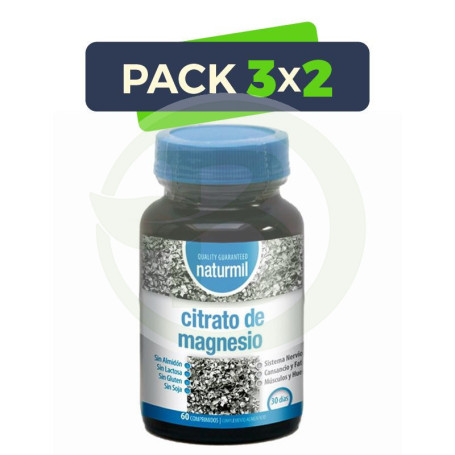 Pack 3x2 Citrato De Magnesio 60 Comprimidos Naturmil