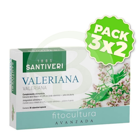 Pack 3x2 Plantas Fit Valeriana 30 Cápsulas Santiveri