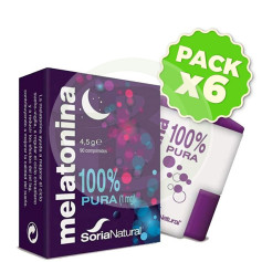 Pack 6x Mélatonine 90 Comprimés Soria Natural