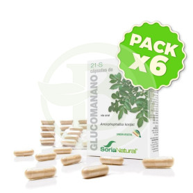Pack 6x Cápsulas 21-S Glucomanano 60 Cápsulas Soria Natural