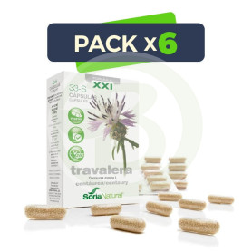 Pack 6x Travalera 33-S 30 Cápsulas Fórmula XXI Soria Natural