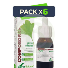 Pack 6x Composor 41 Ginkgox Complex Formule XXI 50Ml. Soria Natural