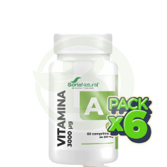 Pack 6x Vitamina a Liberación Sostenida 60 Comprimidos Soria Natural