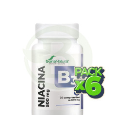 Pack 6x Vitamina B3 Liberación Sostenida 30 Comprimidos Soria Natural