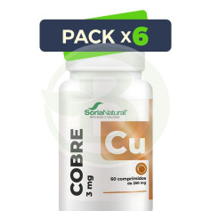 Pack 6x Cobre Liberación Sostenida 60 Comprimidos Soria Natural