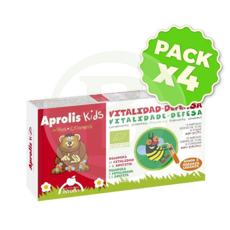 Pack 4x Aprolis Kids Vitalidad-Defensa BIO 10 Ampollas Intersa