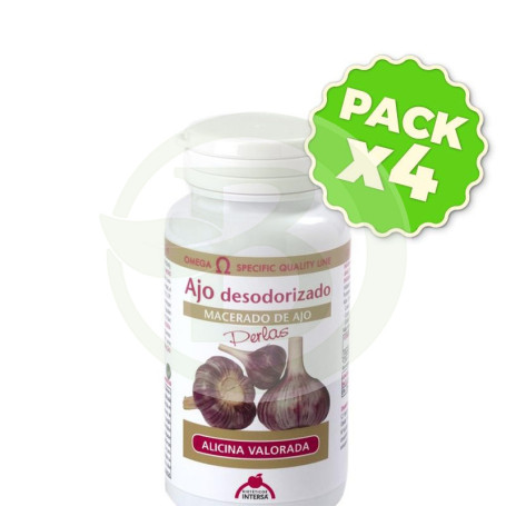 Pack 4x Ajo Desodorizado 100 Perlas Intersa
