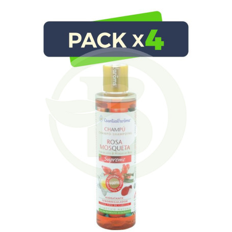 Pack 4x Champú Rosa Mosqueta Supreme 200Ml. Esential Aroms