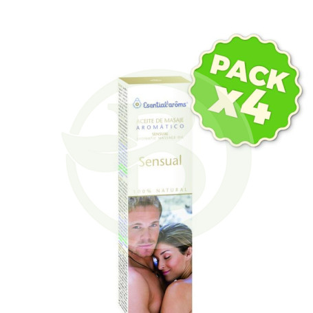 Pack 4x Aceite de Masaje Sensual 50Ml. Esential Aroms