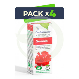 Pack 4x Aceite Esencial De Geranio Bio 10Ml. Esential Aroms