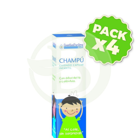 Pack 4x Champú Cuidado Capilar Infantil 100Ml. Esential Aroms