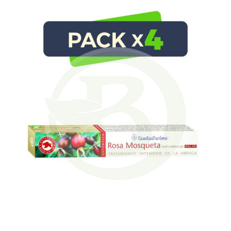 Pack 4x Roll-On Antiarrugas de Rosa Mosqueta 7Ml. Esential Aroms