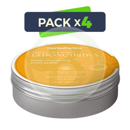 Pack 4x Manteca De Karité Ultra Nutritiva 100Gr. Esential Aroms