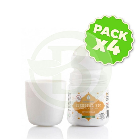 Pack 4x Body Milk Roll-On Esential Pic 50Ml. Esential Aroms