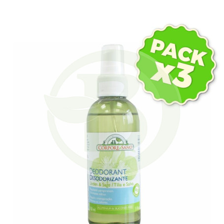 Pack 3x Desodorante Tilo y Salvia 150Ml. Corpore Sano