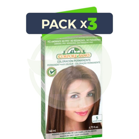 Pack 3x Tinte Castaño Claro 5 Corpore Sano