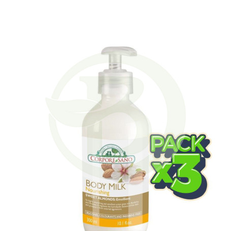 Pack 3x Body Milk Almendras 300Ml. Corpore Sano