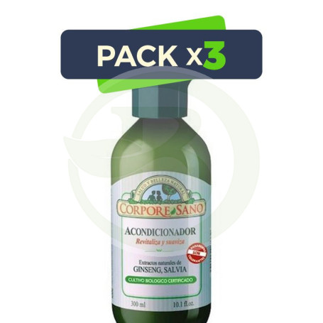 Pack 3x Acondicionador Ginseng 300Ml. Corpore Sano
