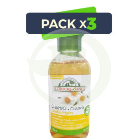 Pack 3x Champú Cabellos Rubios y Frágiles 300Ml. Corpore Sano