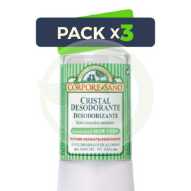 Pack 3x Desodorante Mineral de Aloe 60Gr. Corpore Sano