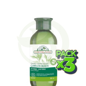 Pack 3x Cahmpú Cabellos Grasos 300Ml. Corpore Sano
