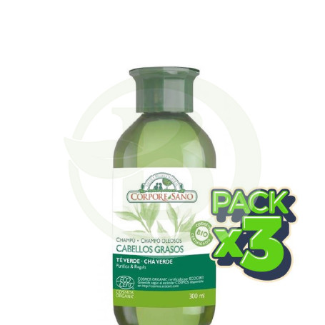 Pack 3x Cahmpú Cabellos Grasos 300Ml. Corpore Sano