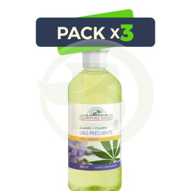 Pack 3x Champú Uso Frecuente (Lino-Cañamo) 500Ml. Corpore Sano