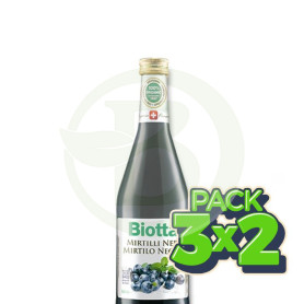 Pack 3x2 Biotta Jugo de Mirtillo Negro Vogel 500Ml.